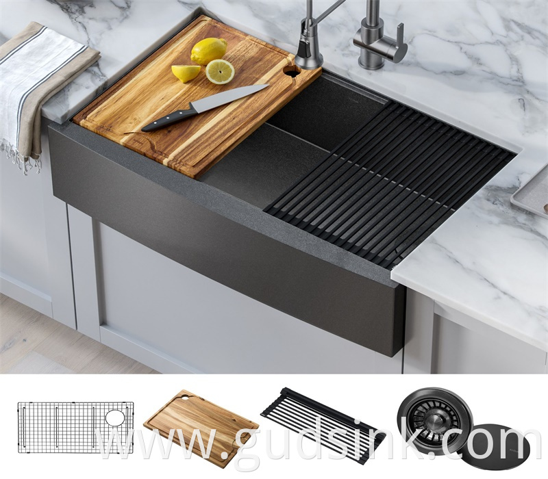 Apron Front Kitchen Sink Black 2 Jpg